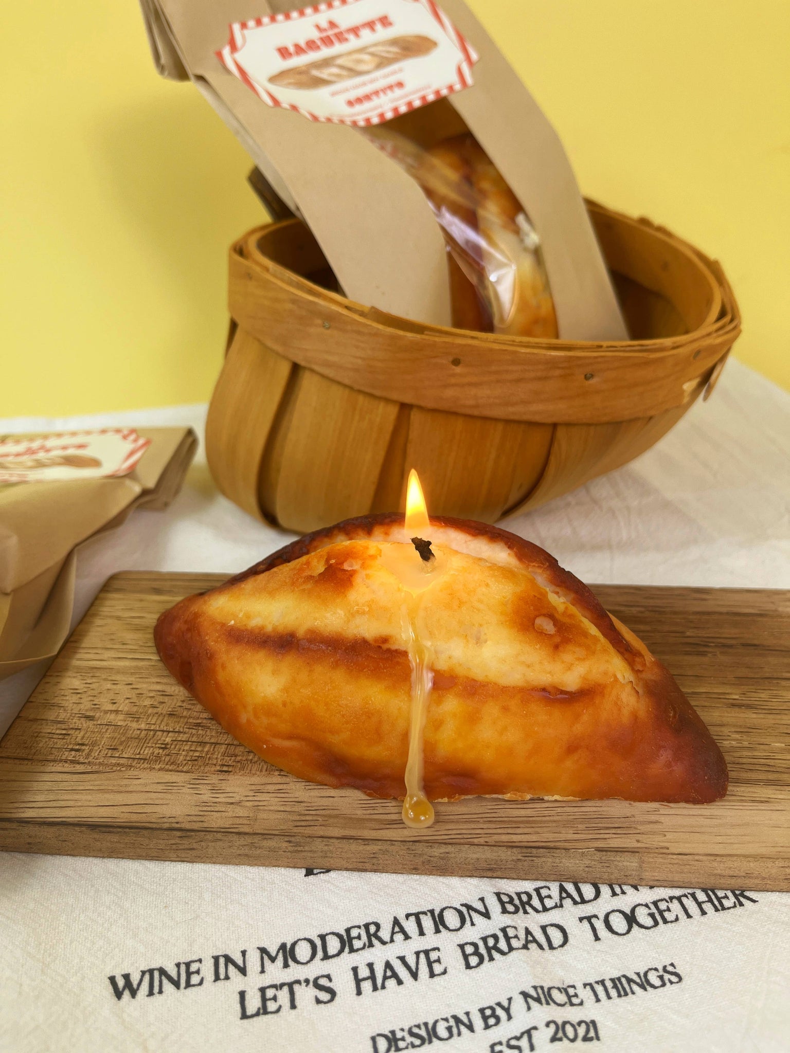 The Wednesday Co - French Baguette Candle: Short Baguette SCENTED