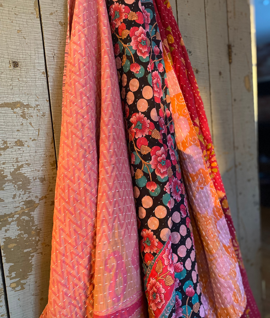 Seeds - Pink and Red Kanthas | Recycled Sarees 100% Cotton