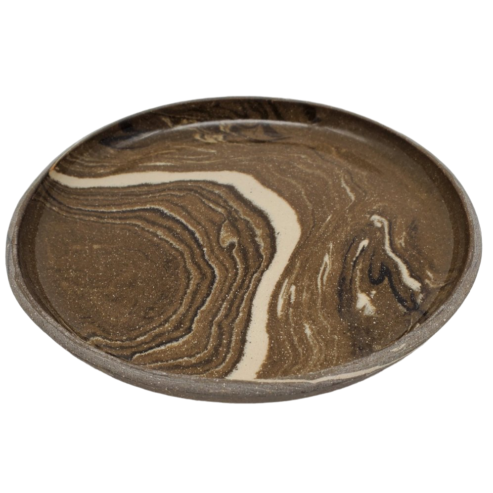 Small Brown Nerikomi Plate