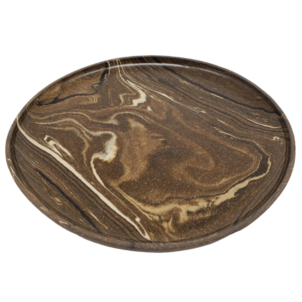 Large Brown Nerikomi Plate
