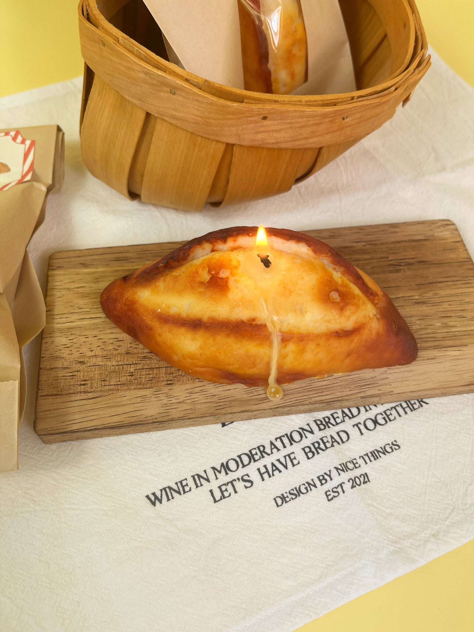 The Wednesday Co - French Baguette Candle: Short Baguette SCENTED