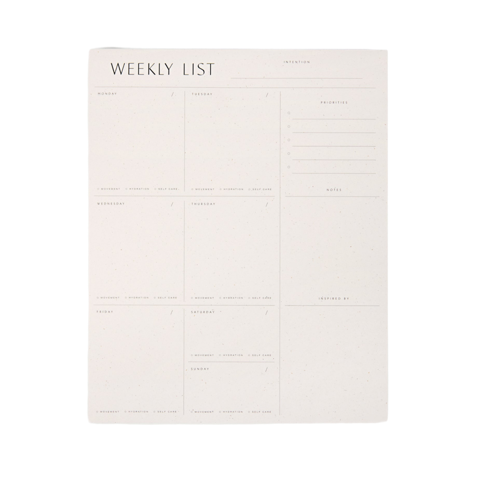 Weekly List Pad
